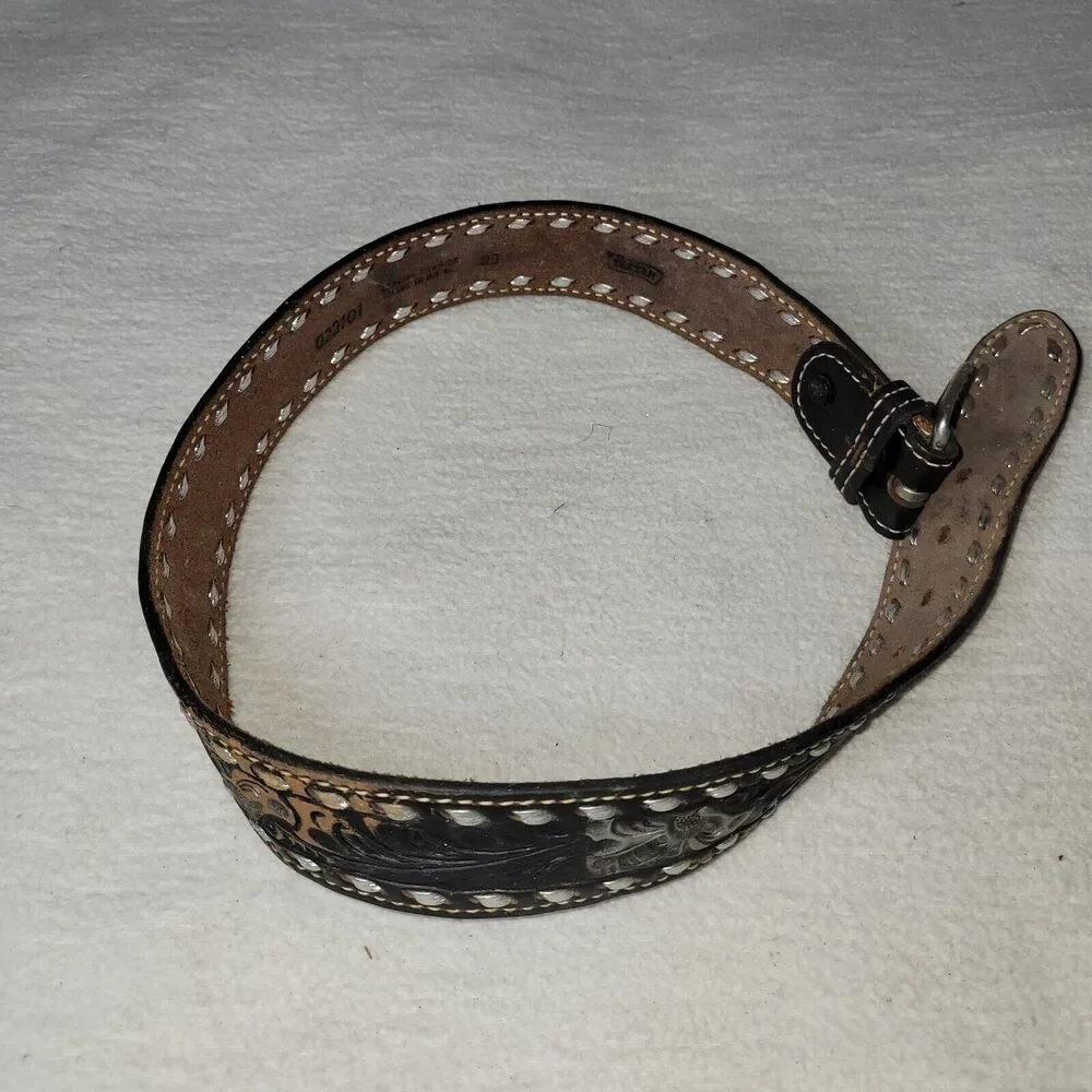 Vtg Tex Tan Belt Womens Sz 20 Barbie Buckle Genuine Cowhide 022101 Made In USA